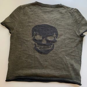 Skull Cashmere Cotton Knit Top